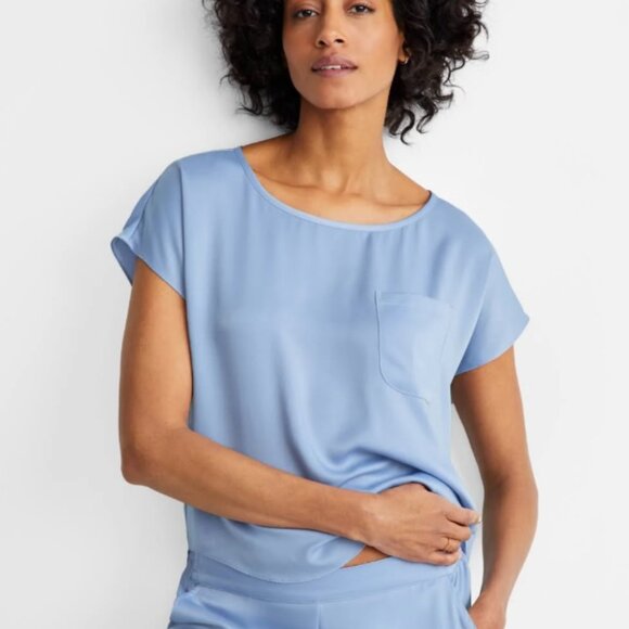 State of Day Other - State of Day Short-Sleeve Pajama Top Crepe de Chine NWT M